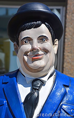 Statue of Heavyset American Oliver Hardy Editorial Stock Photo